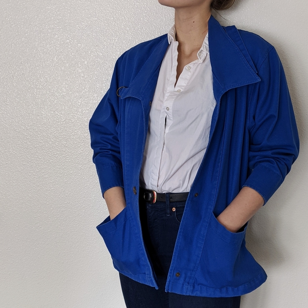 Eddie Bauer Royal Blue Cotton Spring Jacket